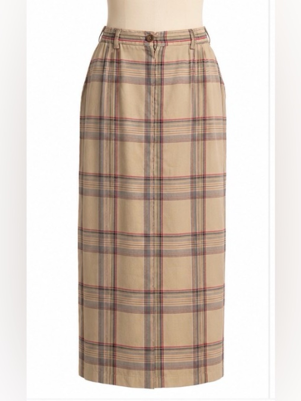 Vintage Bushwacker Plaid Rayon Midi Maxi Skirt Size 6 Hong Kong